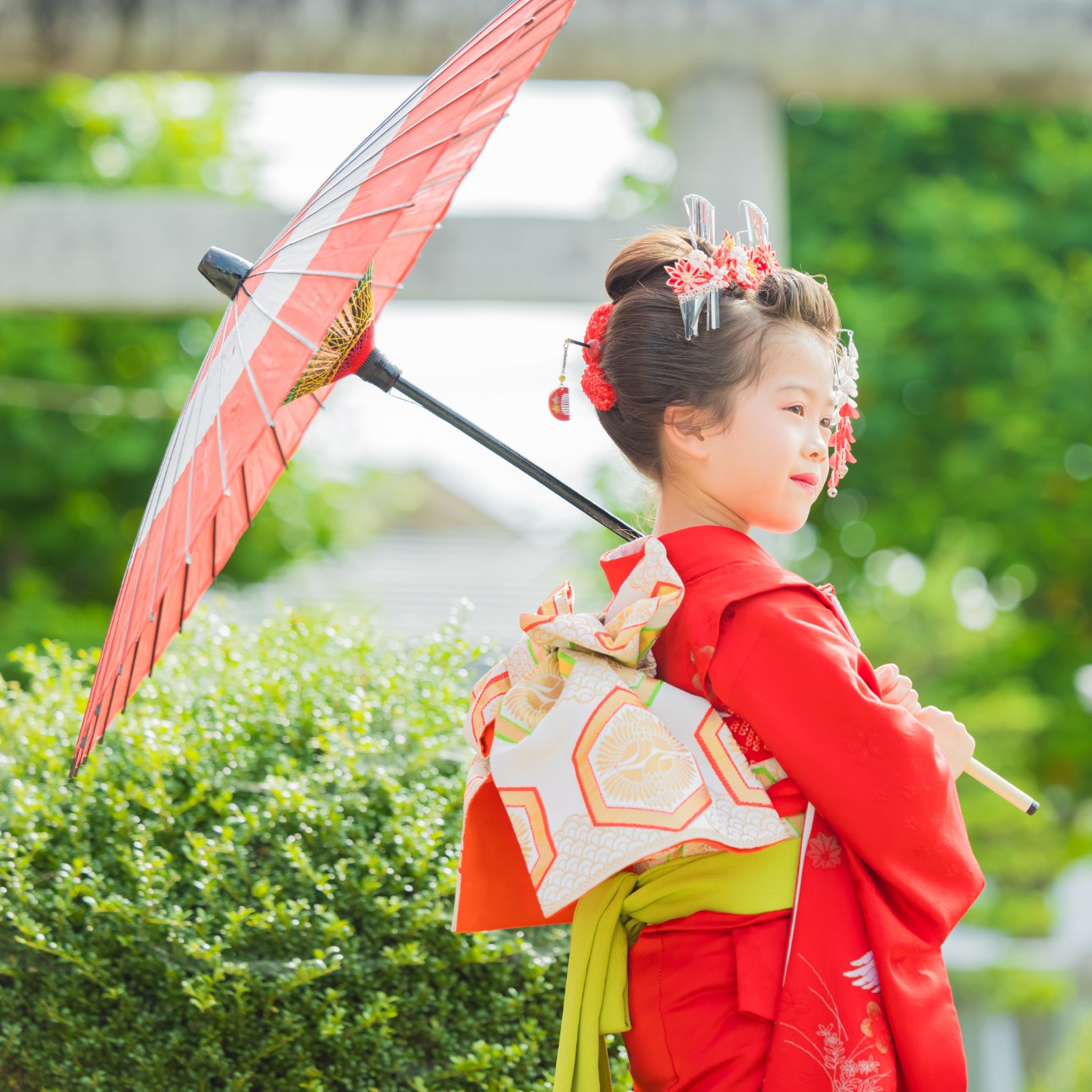 着付けのプロによる帯手結び|久喜市で七五三写真撮影・前撮りは林写真館へ